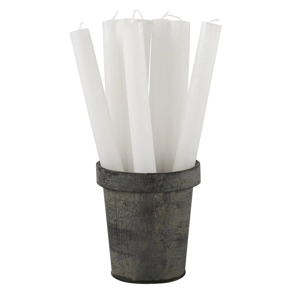 Rustic Dinner Candle White - pack of 5