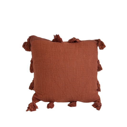Cotton cushion with M/Joy filling - LARGE Rust