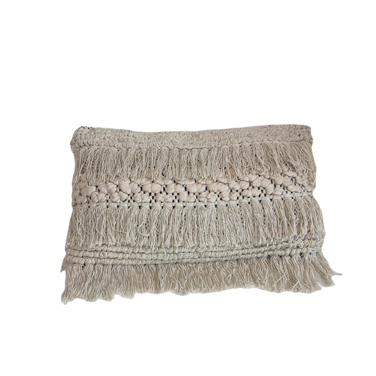 Cotton Tassel Cushion - Natural