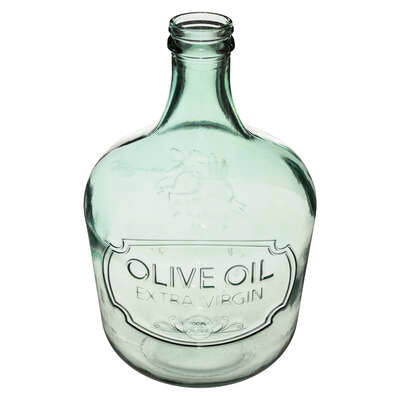 Recycled Glass Vase Olive Oil CLEAR