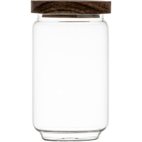 Storage Jar Glass/acacia MEDIUM