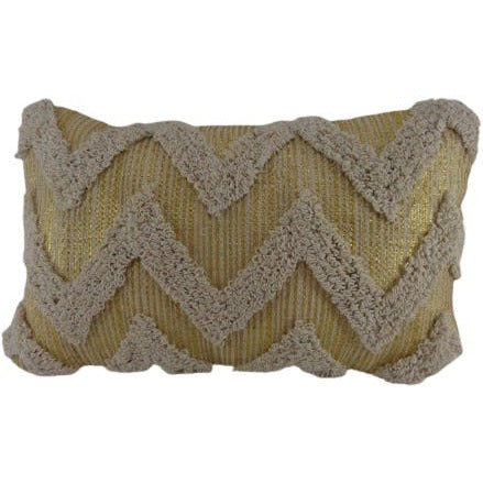 Textured Cushion White & Gold