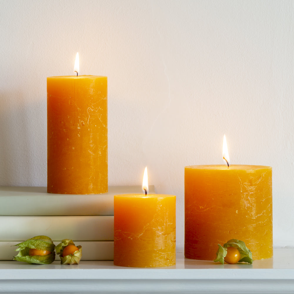 Rustic Pillar Candle Ochre