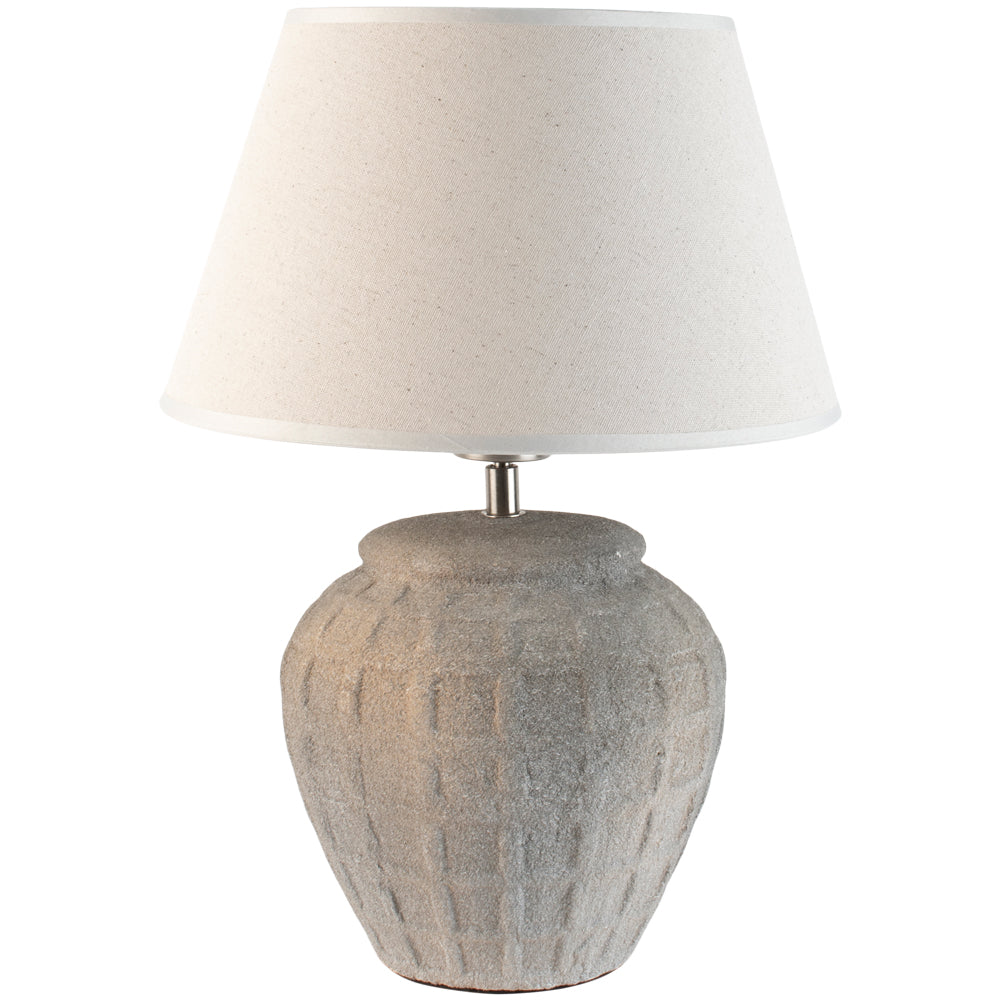 Stoneware Lamp Minerva With Cream Shade